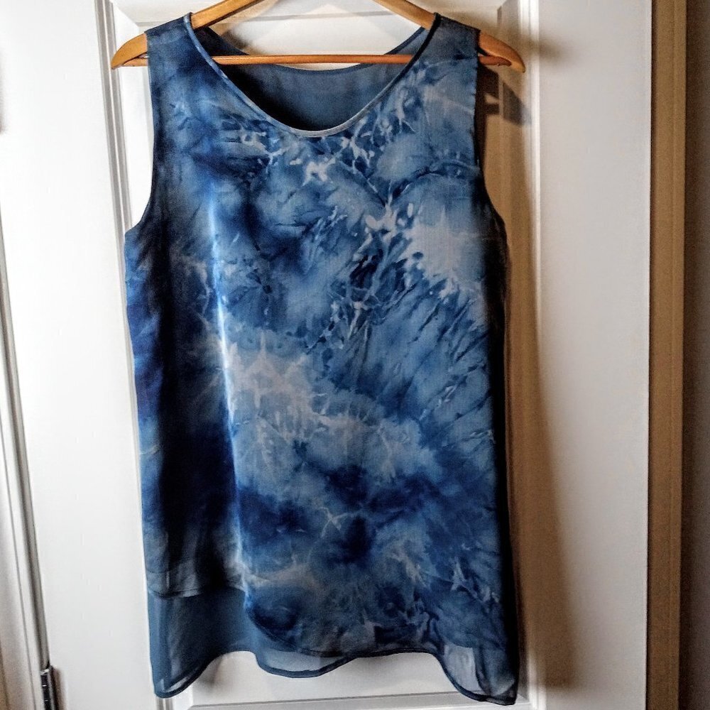 Suzanne Collectable Sheer Blue Sleeveless Top